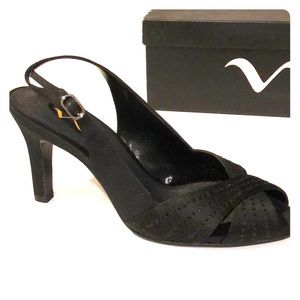 Black slingback formal heels